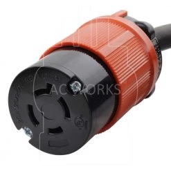 AC WORKS 50 ft. Soow 12/4 Nema L14-20 125-Volt/250-Volt 20 Amp Generator Rubber Extension Cord -Extension Cords Sales Store ac works generator cords l1420pr 050e 44 1000