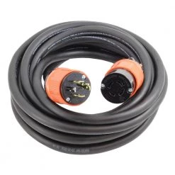 AC WORKS 50 ft. Soow 12/4 Nema L14-20 125-Volt/250-Volt 20 Amp Generator Rubber Extension Cord