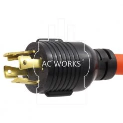 AC WORKS 1 ft. L14-30P 30 Amp 125/250-Volt Locking Plug to 6-15/20 T-Blade 15/20 Amp 250-Volt Connector -Extension Cords Sales Store ac works generator cords l1430620 012 4f 1000