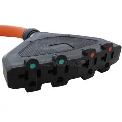 AC WORKS 1.5 ft. L14-30P Generator 4-Prong 30 Amp Plug to (4) NEMA 5-15/20R 20 Amp Household Female Connectors Adapter Cord -Extension Cords Sales Store ac works generator cords l1430f520 018 1f 1000