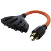 AC WORKS 1.5 ft. L14-30P Generator 4-Prong 30 Amp Plug to (4) NEMA 5-15/20R 20 Amp Household Female Connectors Adapter Cord -Extension Cords Sales Store ac works generator cords l1430f520 018 64 1000