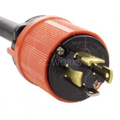 AC WORKS 25 ft. 10/4 Soow Nema L14-30 125-Volt/250-Volt 30 Amp Generator Rubber Extension Cord -Extension Cords Sales Store ac works generator cords l1430pr 025e 4f 1000