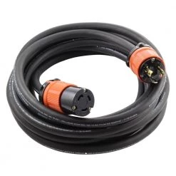 AC WORKS 50 ft. Soow 10/3 3-Prong Nema L5-30 125-Volt 30 Amp Generator Rubber Extension Cord