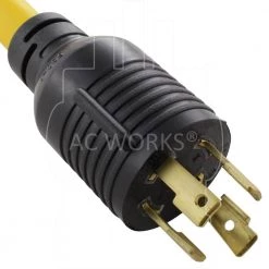 AC WORKS AC Connectors 1.5 ft. 10/3 L14-30P 30 Amp 4-Prong Locking Plug to 30 Amp RV Generator Adapter -Extension Cords Sales Store ac works rv marine cords rvl1430tt 018 4f 1000