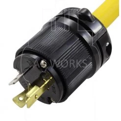 AC WORKS AC Connectors 1.5 ft. 10/3 L5-20P 20 Amp 3-Prong Locking Plug to 30 Amp RV Generator Adapter -Extension Cords Sales Store ac works rv marine cords rvl520tt 018 4f 1000