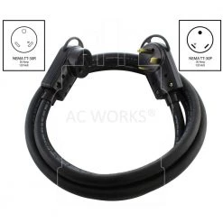 AC WORKS 50 ft. 30 Amp 125V NEMA TT-30 RV Rubber Extension Cord With Handle -Extension Cords Sales Store ac works rv marine cords tt30pr 050e c3 1000