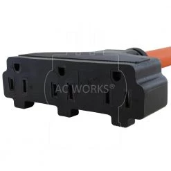 AC WORKS 1.5 ft. 10/3 STW 30 Amp TT-30P RV/ Travel Trailer Plug to Tri-Outlets Household Sockets -Extension Cords Sales Store ac works rv marine cords tt30w515 018 1f 1000