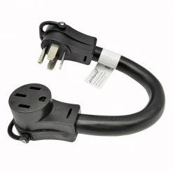 Parkworld 1.5 ft. STW 6/3 Plus 8/1 4-Wire Industrial/Commercial NEMA 14-60P Plug to 14-50R Generator/EV Adapter Cord