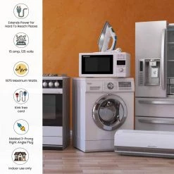 Power By Go Green 3 ft. 14/3 SPT A/C Extension Cord - Beige -Extension Cords Sales Store beige power by go green general purpose cords gg 25603 fa 1000