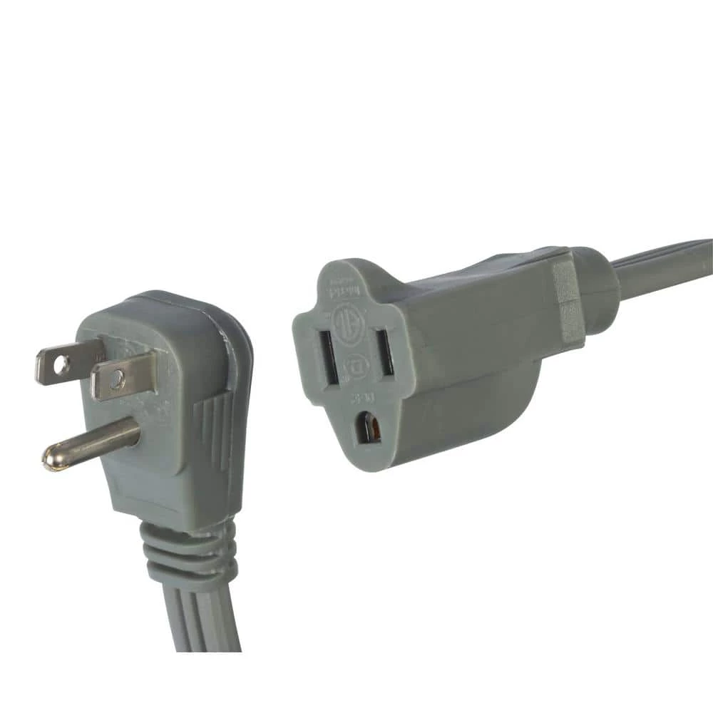 Bergen Industries 3 ft. 14/3 SPT-3 Wire Air Conditioner/Major Appliance Extension Cord with Right U-Ground Plug in Gray 4 Bergen Industries 3 ft. 14/3 SPT-3 Wire Air Conditioner/Major Appliance Extension Cord with Right U-Ground Plug in Gray - Image 2