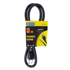 Extension Cords Sales Store 5 Bergen Industries 3 ft. 16/3 SJTW 3-Wire Appliance/Power Tool Cord, Black