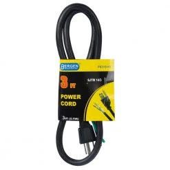 Bergen Industries 3 ft. 14/3 SJTW 3-Wire Appliance/Power Tool Cord, Black