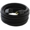 AC WORKS 25 ft. SOOW 10-Gauge 3-Prong NEMA 5-15P to NEMA 5-20R 15 Amp/20 Amp Super Duty Rubber Extension Cord -Extension Cords Sales Store black ac works general purpose cords sd515520 025e 64 1000