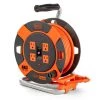 BLACK+DECKER 50 ft. 4 Outlets Retractable Extension Cord with 14 AWG SJTW Cable Outdoor Power Cord Reel