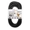 LifeSupplyUSA 75 ft. 12/3 SJTW 3-Outlet 15 Amp 125-Volt 1875-Watt Indoor/Outdoor Black Heavy-Duty Tri-Source Extension Cord -Extension Cords Sales Store black general purpose cords 123375ftbk 64 1000