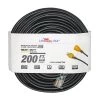 LifeSupplyUSA 200 ft. 14/3 SJTW 7 Amp 125-Volt 875-Watt Lighted End Indoor/Outdoor Black Heavy-Duty Extension Cord