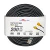 LifeSupplyUSA 200 ft. 16/3 SJTW 6 Amp 125-Volt 750-Watt Lighted End Indoor/Outdoor Black Heavy-Duty Extension Cord