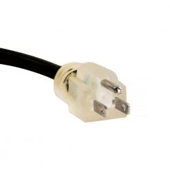 LifeSupplyUSA 12/3 100 ft. SJTW 15 Amp, 125-Volt 1875-Watt Lighted End Indoor/Outdoor Black Heavy-Duty Extension Cord (5-Pack) -Extension Cords Sales Store black general purpose cords 5123100ftbk 4f 1000