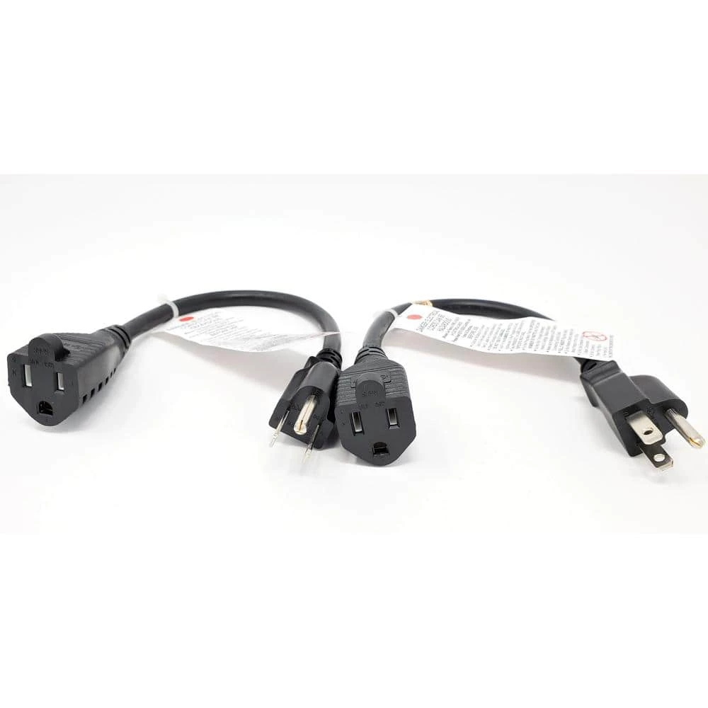 Micro Connectors, Inc 1 ft. 16 AWG Heavy-Duty AC Power Extension Cord UL Approved in Black (2-Pack) 5 Micro Connectors, Inc 1 ft. 16 AWG Heavy-Duty AC Power Extension Cord UL Approved in Black (2-Pack) - Image 3
