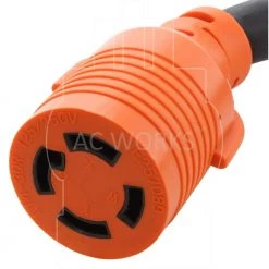AC WORKS AC Connectors 10 ft. 10/4 Heavy Duty SOOW L14-30 30 Amp 125/250-Volt Generator Rubber Extension Cord -Extension Cords Sales Store black orange ac works general purpose cords l1430pr 010 1f 1000