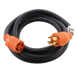 AC WORKS AC Connectors 10 ft. 10/4 Heavy Duty SOOW L14-30 30 Amp 125/250-Volt Generator Rubber Extension Cord