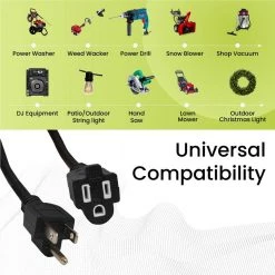 Power By Go Green 25 ft. 16/3 Heavy Duty Extension Cord - Black -Extension Cords Sales Store black power by go green general purpose cords gg 13725bk 4f 1000
