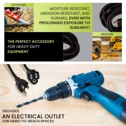 Power By Go Green 25 ft. 16/3 Heavy Duty Extension Cord - Black -Extension Cords Sales Store black power by go green general purpose cords gg 13725bk 76 1000