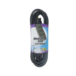 Southwire 15 ft. 14/3 SJTW Trinector Vinyl Outdoor Medium-Duty Extension Cord, Black