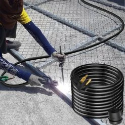 VEVOR Welder Extension Cord 40 Amp 50 ft. 250-Volt 8-Gauge 3-Prong Welding Power Cord with NEMA 6-50 Plug -Extension Cords Sales Store black vevor general purpose cords hjljq8 3 50ftycx1v1 31 1000