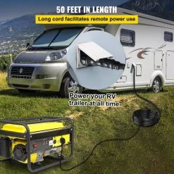 VEVOR RV Shore Power Extension Cord 50 ft. 50 Amp Heavy-Duty Twist Lock Cord 50 Amp RV Replacement Cord UL Approved 13 VEVOR RV Shore Power Extension Cord 50 ft. 50 Amp Heavy-Duty Twist Lock Cord 50 Amp RV Replacement Cord UL Approved -Extension Cords Sales Store black vevor general purpose cords hjljqyt50x50dsk01v1 1f 1000