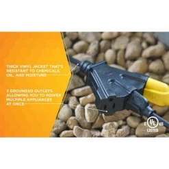 Woods 25 ft. 14/3 SJTOW Agricultural Outdoor Heavy-Duty Extension Cord with Power Block -Extension Cords Sales Store black woods general purpose cords 2451 fa 1000