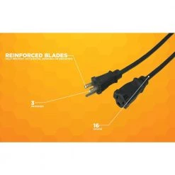 Woods 8 ft. 16/3 SJTW Outdoor Medium-Duty Extension Cord 11 Woods 8 ft. 16/3 SJTW Outdoor Medium-Duty Extension Cord -Extension Cords Sales Store black woods general purpose cords 260 1f 1000