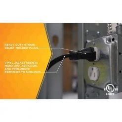 Woods 8 ft. 16/3 SJTW Outdoor Medium-Duty Extension Cord 13 Woods 8 ft. 16/3 SJTW Outdoor Medium-Duty Extension Cord -Extension Cords Sales Store black woods general purpose cords 260 fa 1000