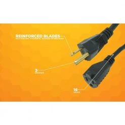 Woods 15 ft. 16/3 SJTW Outdoor Light-Duty Extension Cord -Extension Cords Sales Store black woods general purpose cords 990261 4f 1000