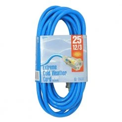 Southwire 25 ft. 12/3 SJTW Extreme Low-Temp Outdoor Heavy-Duty Extension Cord with Power Light Plug