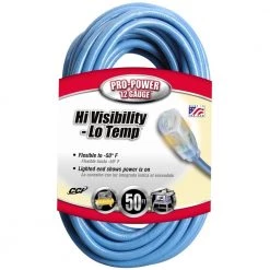 Southwire 50 ft. 12/3 SJTW Hi-Visibility/Low-Temp Outdoor Heavy-Duty Extension Cord with Power Light Plug