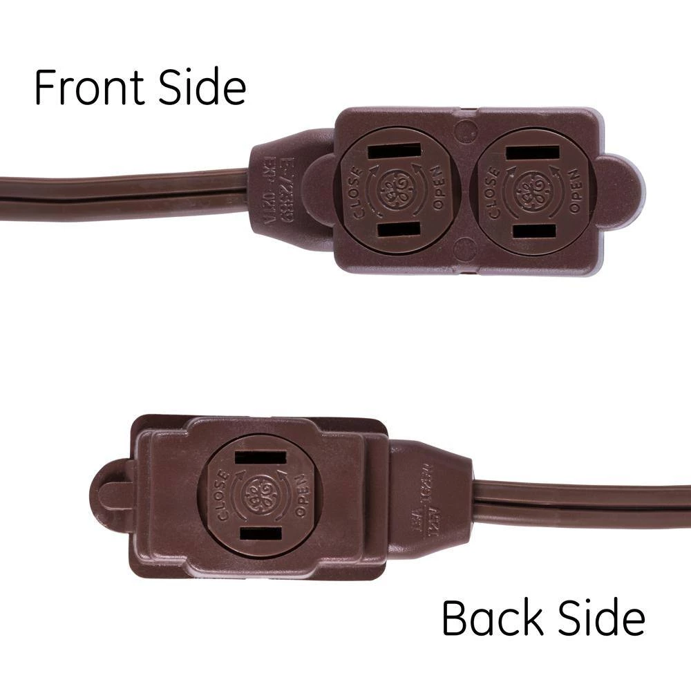GE 6 ft. 16/3 3-Outlet Polarized Extension Cord, Brown 6 GE 6 ft. 16/3 3-Outlet Polarized Extension Cord, Brown - Image 4