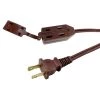 HDX 12 ft. 16/2 Cube Tap Extension Cord, Brown -Extension Cords Sales Store brown hdx general purpose cords hw16212hdbr 64 1000