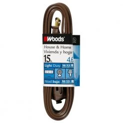Woods 15 ft. 16/2 SPT-2 Multi-Outlet (3) Indoor Light-Duty Extension Cord with Safety Covered Cube Power Tap