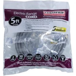 CERTIFIED APPLIANCE ACCESSORIES 5 ft. 6/3 3-Wire Eyelet 50-Amp Range Cord -Extension Cords Sales Store certified appliance accessories appliance extension cords 90 1082 76 1000