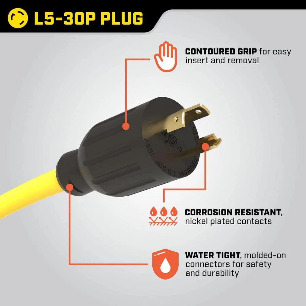 Champion Power Equipment 25 ft. 30 Amp 125-Volt Fan-Style Flat Generator Extension Cord 10 Champion Power Equipment 25 ft. 30 Amp 125-Volt Fan-Style Flat Generator Extension Cord - Image 8