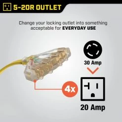 Champion Power Equipment 25 fts. 30 Amp 125/250-Volt Fan-Style Flat Generator Extension Cord -Extension Cords Sales Store champion power equipment generator cords 100437 66 1000