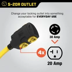 Champion Power Equipment 25 ft. 30 Amp 125/250-Volt Duplex-Style Flat Generator Extension Cord -Extension Cords Sales Store champion power equipment generator cords 100439 1d 1000