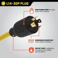 Champion Power Equipment 25 ft. NEMA L14-30P to 4x 5-20R Generator Cord in Yellow -Extension Cords Sales Store champion power equipment generator cords 48043 1d 1000