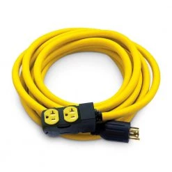 Champion Power Equipment 25 ft. NEMA L14-30P to 4x 5-20R Generator Cord in Yellow