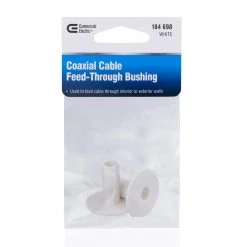 Commercial Electric Coaxial Cable Feed-Through Bushing, White -Extension Cords Sales Store commercial electric extension cord accessories coax bush wh c3 1000