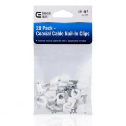 Commercial Electric Coaxial Nail-In Clips, White (20-Pack) -Extension Cords Sales Store commercial electric extension cord accessories nail 20 wh a0 1000