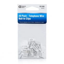Commercial Electric Telephone Wire Nail-In Clips, White (20-Pack) 9 Commercial Electric Telephone Wire Nail-In Clips, White (20-Pack) -Extension Cords Sales Store commercial electric extension cord accessories nailin clips 20 a0 1000