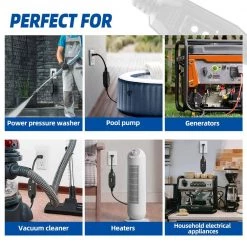 ELEGRP 1 ft. 15 Amp Auto Reset 2 Prong in-line Portable GFCI Replacement Plug Assembly -Extension Cords Sales Store elegrp gfci plugs eg20ca0201 1p 1f 1000