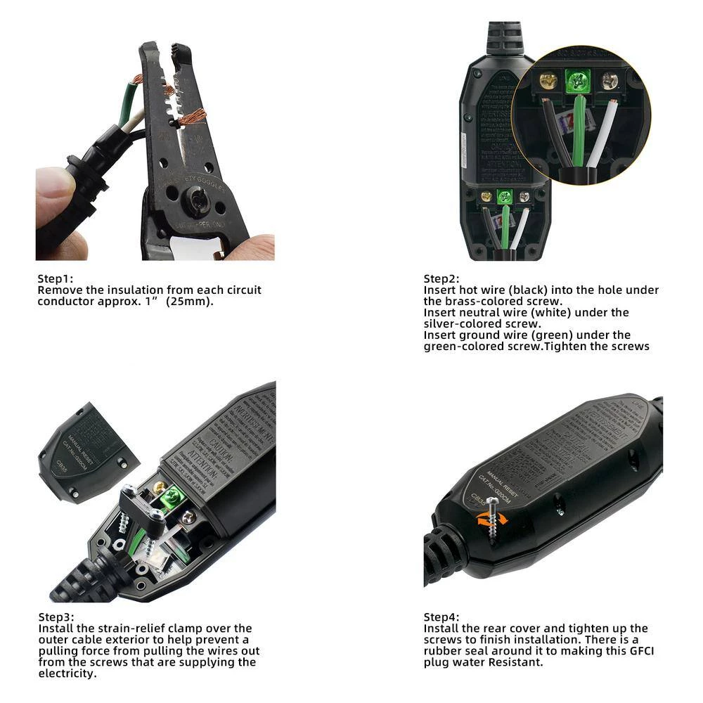 ELEGRP 1 ft. 15 Amp Manual Reset 3 Prong in-line Portable GFCI Replacement Right Angle Plug Assembly 6 ELEGRP 1 ft. 15 Amp Manual Reset 3 Prong in-line Portable GFCI Replacement Right Angle Plug Assembly - Image 4